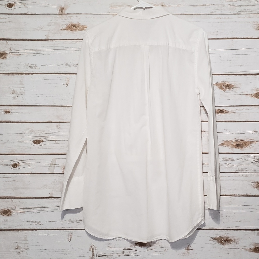 J. Crew Button Down Ruffle Bib Top - Picture 4 of 8